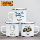 Véhicules personnalisés d’avion de train de camion / tasse de dinosaure pour des enfants - chocolat chaud / tasse de lait